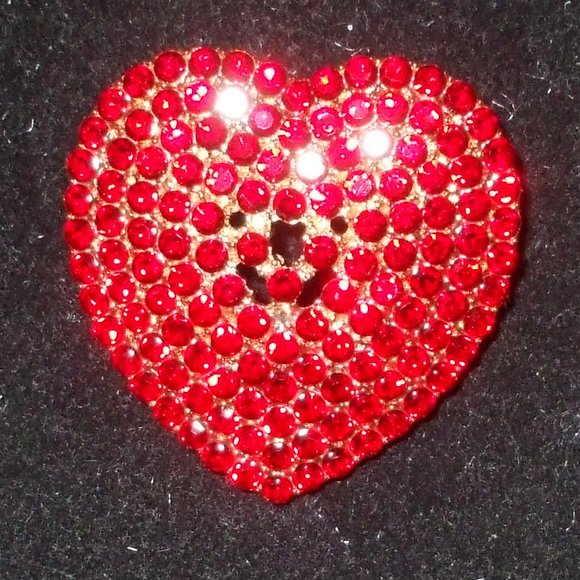 Source Unknown Jewelry - Red Heart Brooch